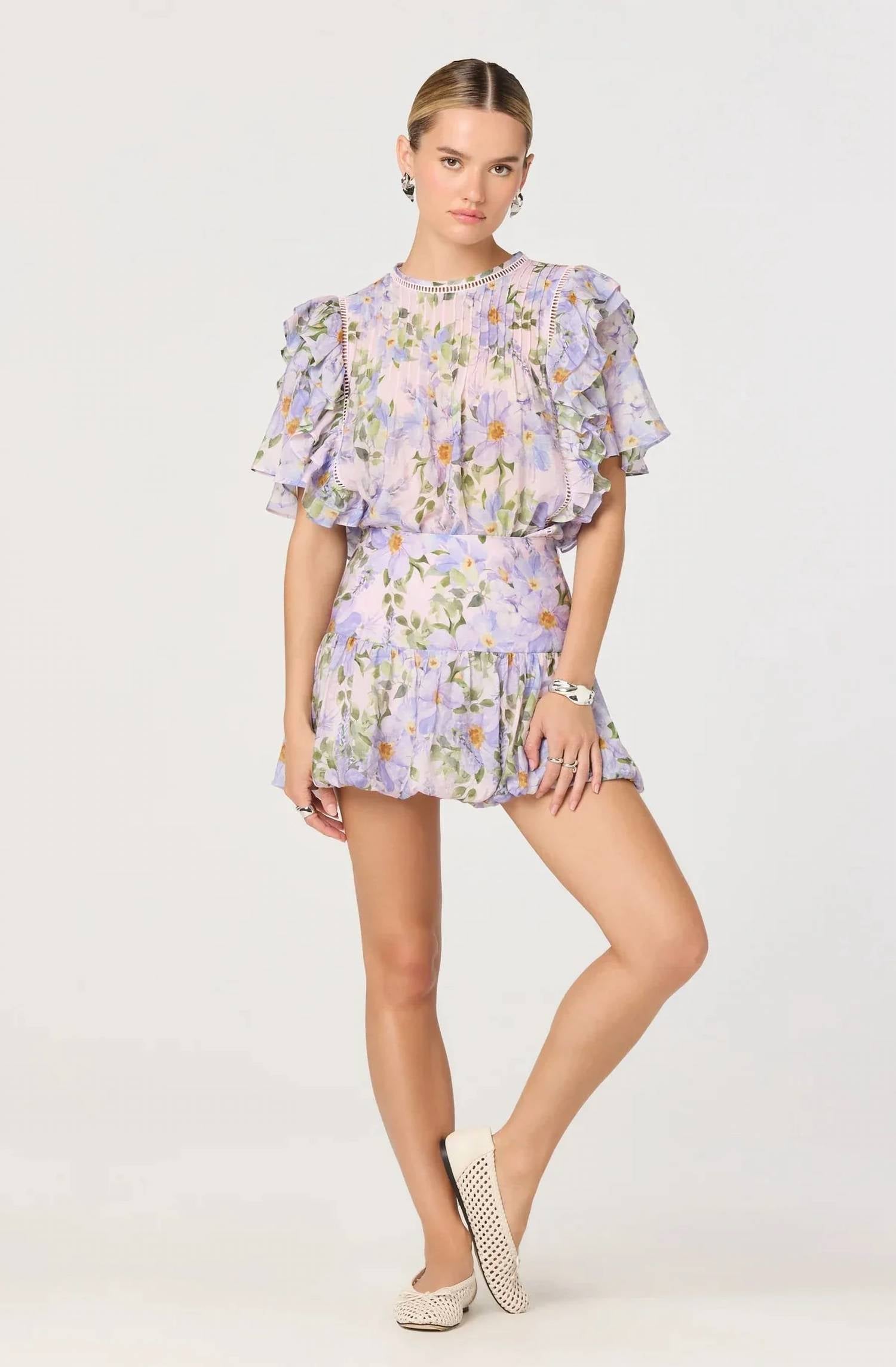 Astr - Kinley Ruffle Flutter Sleeve Top