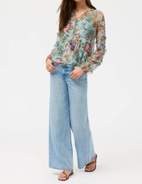 Johnny Was - SAPHIRE MESH SLIP BLOUSE
