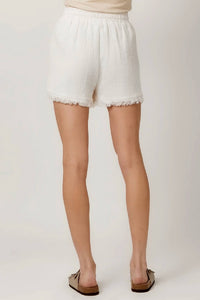Mystree - Double Gauze Edge Fringe Shorts