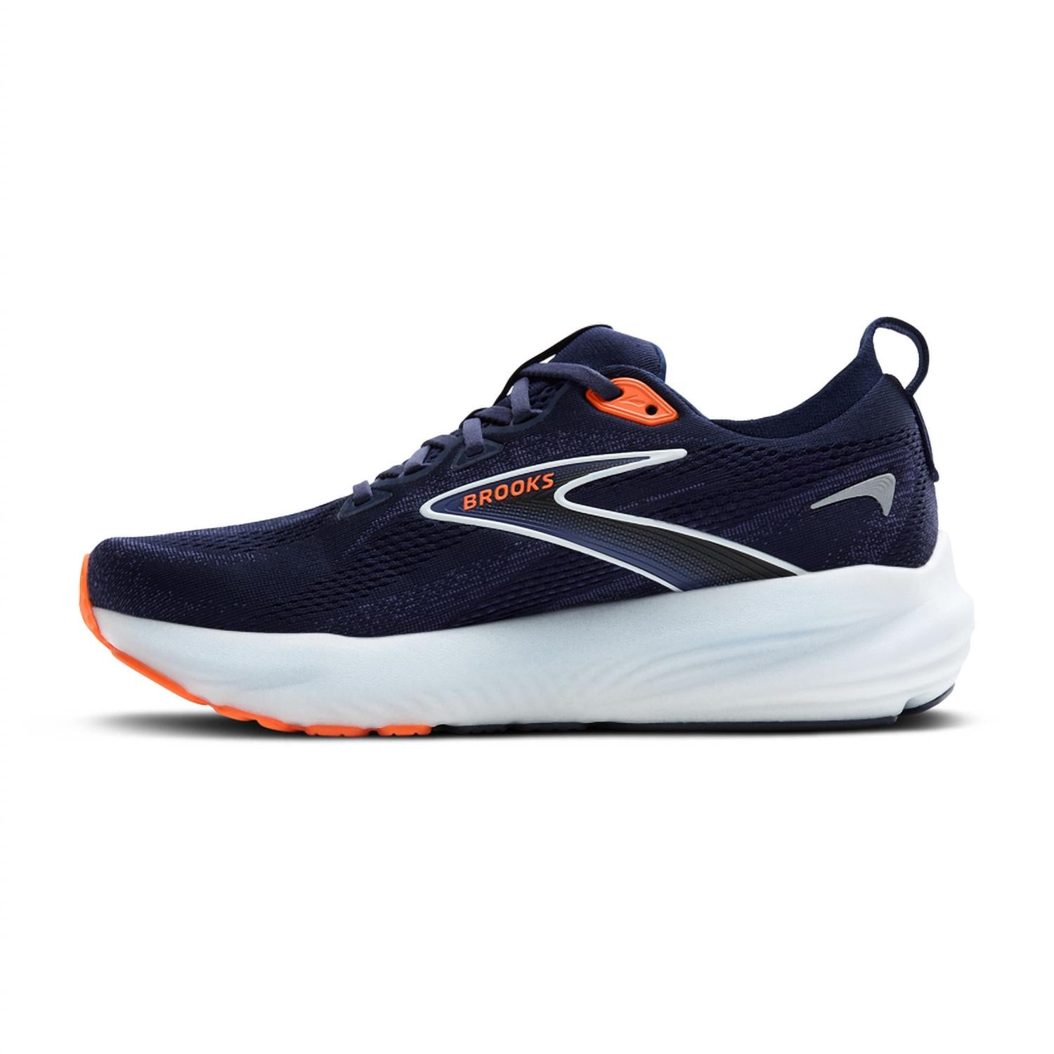 BROOKS Men's Glycerin 22 Running Shoes in peacoat blue ribbon orange 2 - men's sneaker - detail view