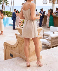 Naked Zebra - Emilia Flower Petal Linen Mini Dress
