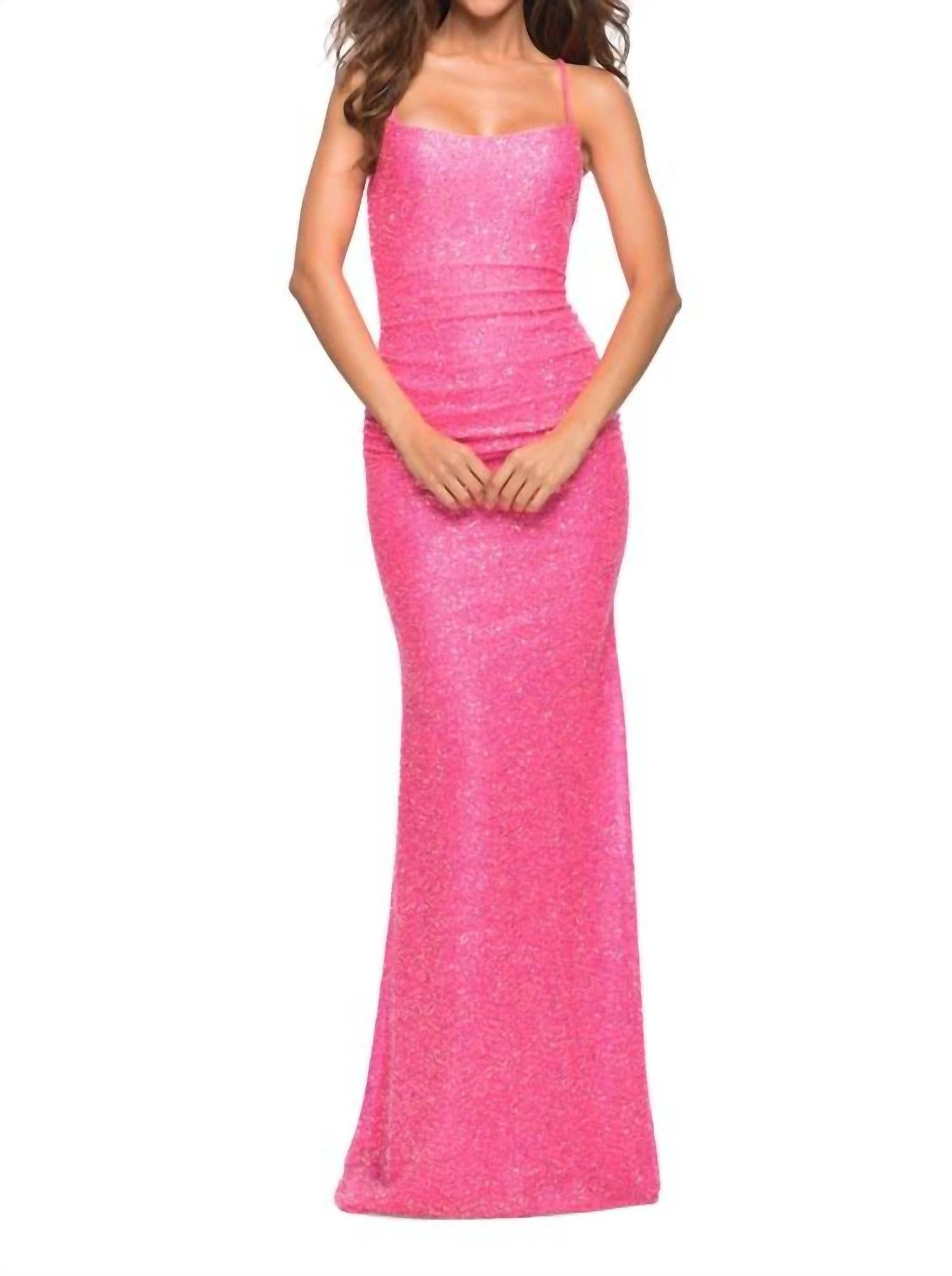 La Femme - Women's Iridescent Sequin Dress