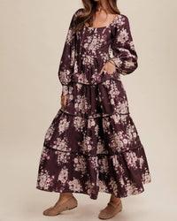 Listicle - Romantic Floral Tiered Maxi Dress