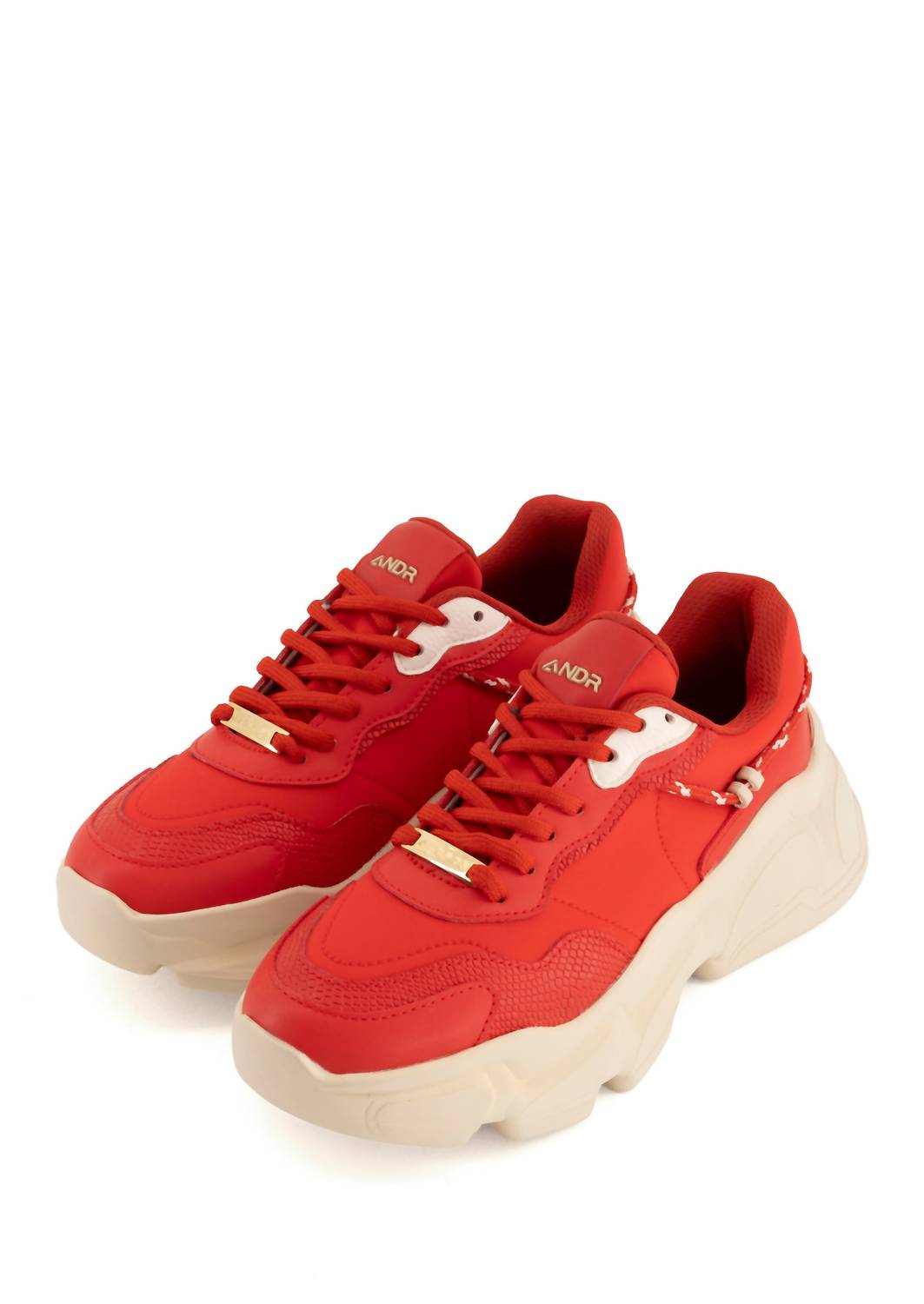 Andrea Women's Urban Casual Chunky Sneakers in red - women's sneaker - alternate view