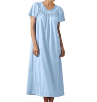 Shadowline Lingerie - Flower Petal Embroidery And Flutter Sleeves Long Nightgown