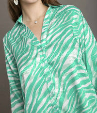 Umgee - Satin Button Down Collared Blouse