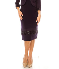 Maya Brooke - Sequin Detail Cropped Jacket Dress