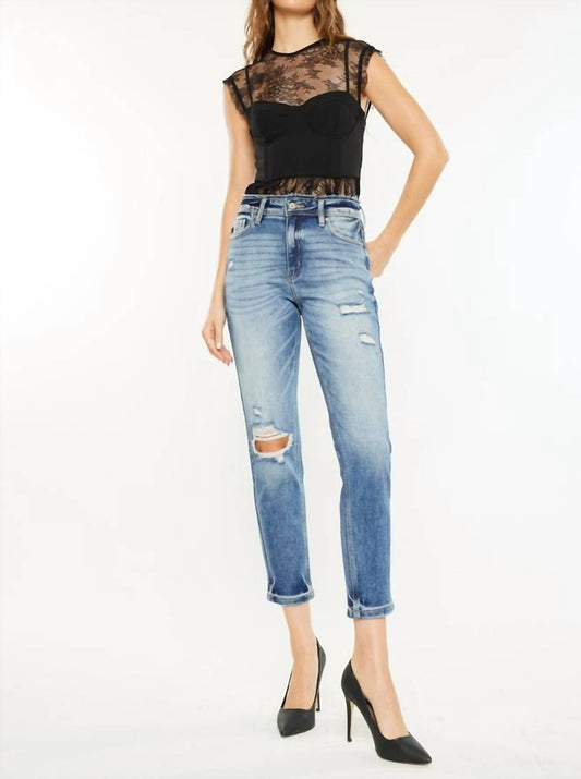 Kancan - Kate High Rise Mom Fit Relaxed Thigh Skinny Jean