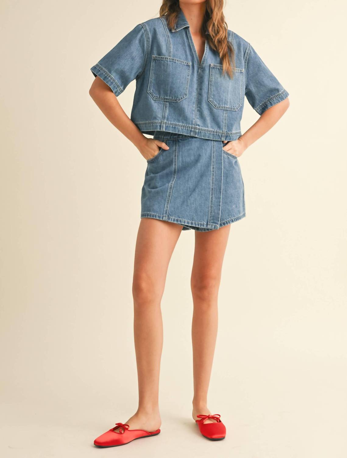 Miou Muse - Women's Button Pockets Skort
