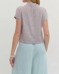 Entro - Megan Knit Mock Neck Pullover Top
