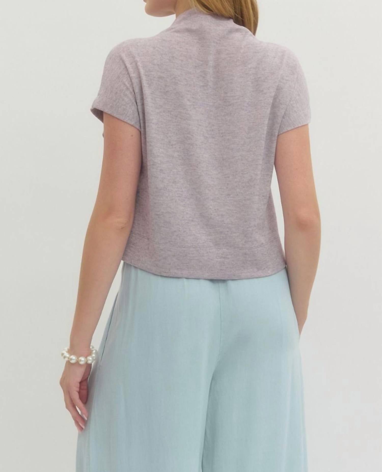 Entro - Megan Knit Mock Neck Pullover Top