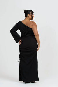 Fashion Szn Curve - One Shoulder Flare Sleeve Maxi Dress - Plus Size