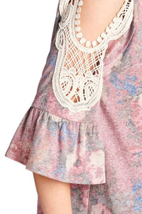 Oddi - Floral Crochet Washed Top