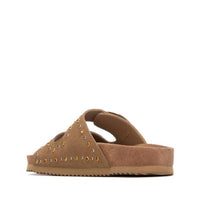 Xti Women's Suede Open Toe Sandals in camel - women's sandal - detail view