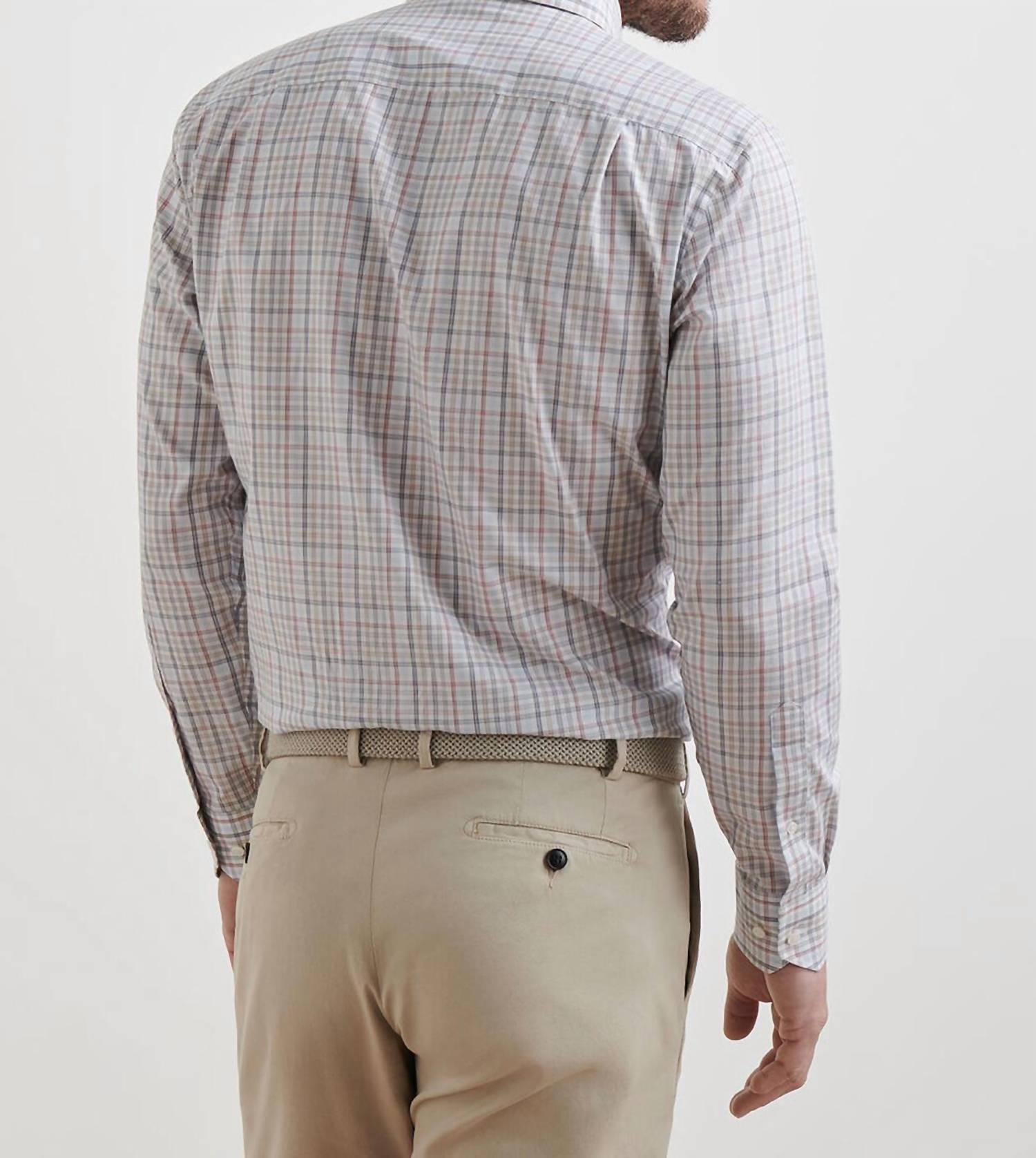 PETER MILLAR Orvieto Cotton Shirt in nebula blue - men's shirt - detail view