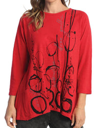 Jess & Jane - Circles Mineral Washed Patch Pocket Cotton Top
