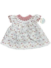 City Beautiful - Girls Smocked Patriotic Dress