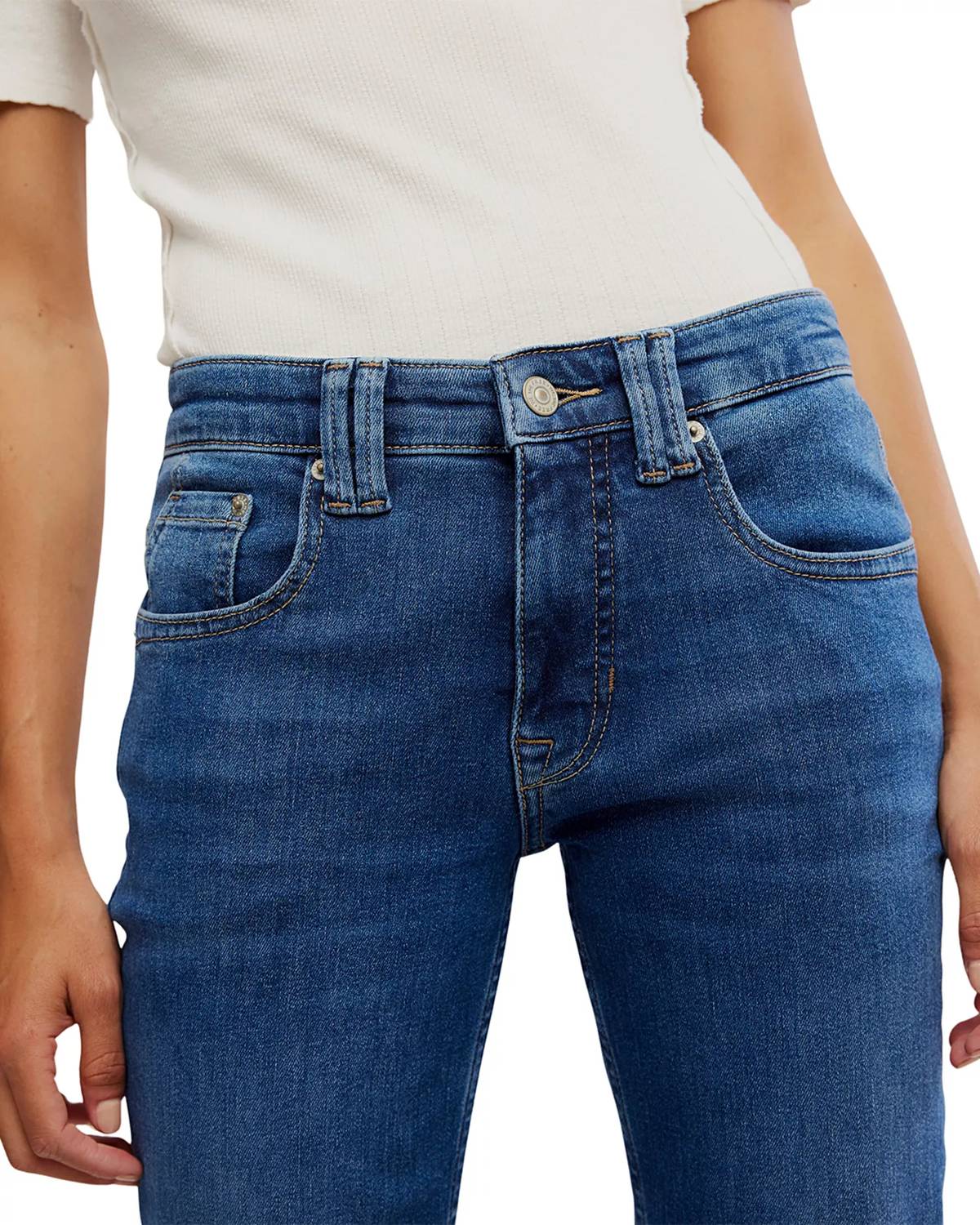 Free People - Oracle Low Rise Slim Straight Leg Jean