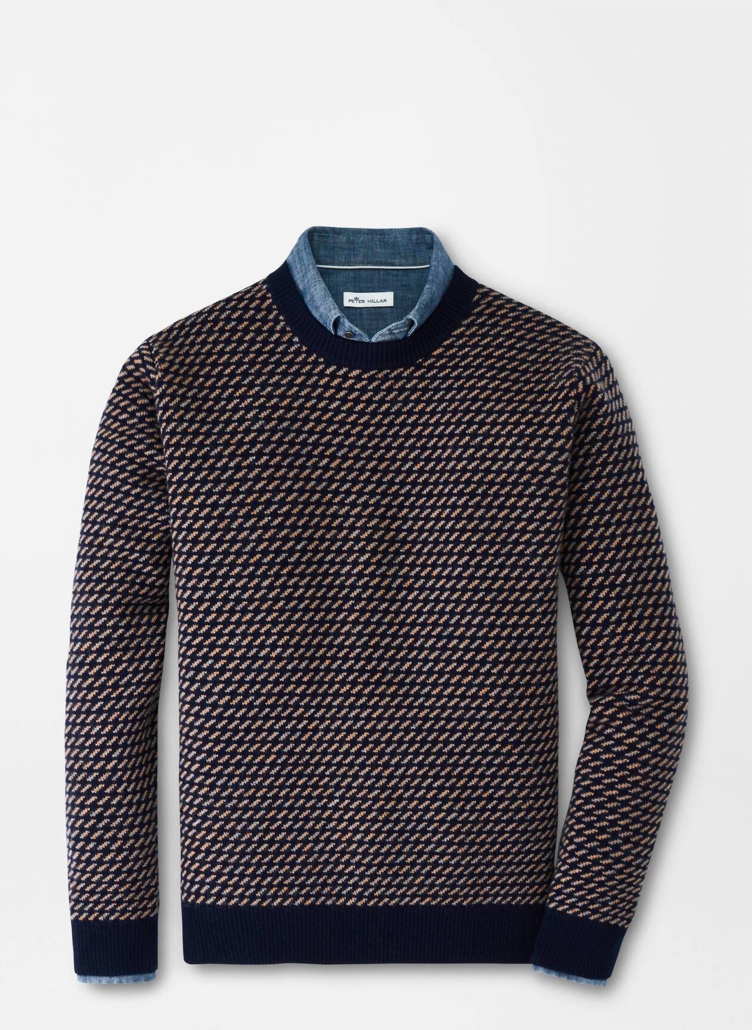 PETER MILLAR Norwegian Fisherman Crew Sweater in navy - women's sweater - view 4