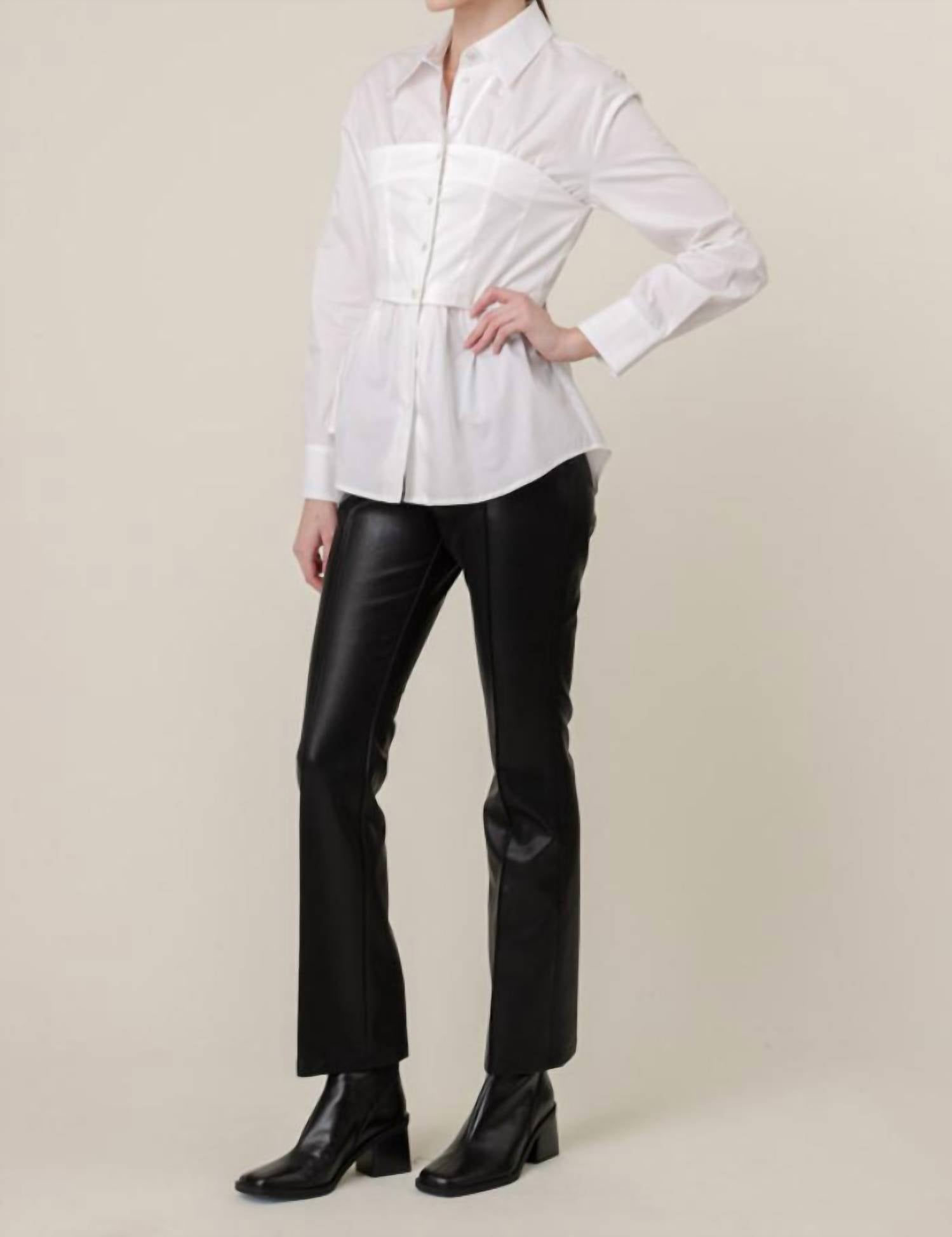 Line And Dot - Rene Poplin Top