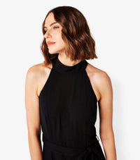 Apricot - High Neck Split Leg Jumpsuit