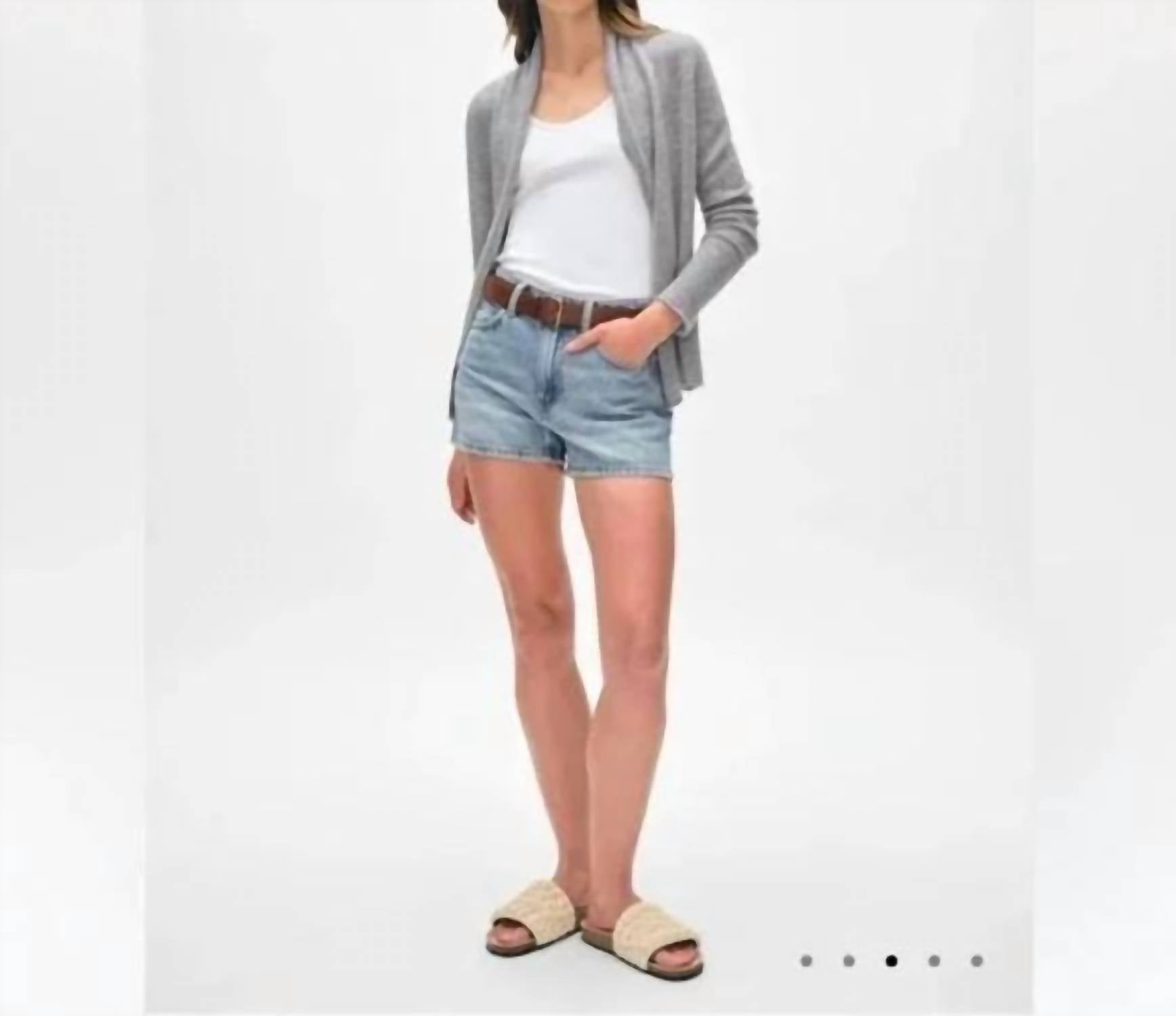 White + Warren - CASHMERE MINI TRAPEZE CARDIGAN