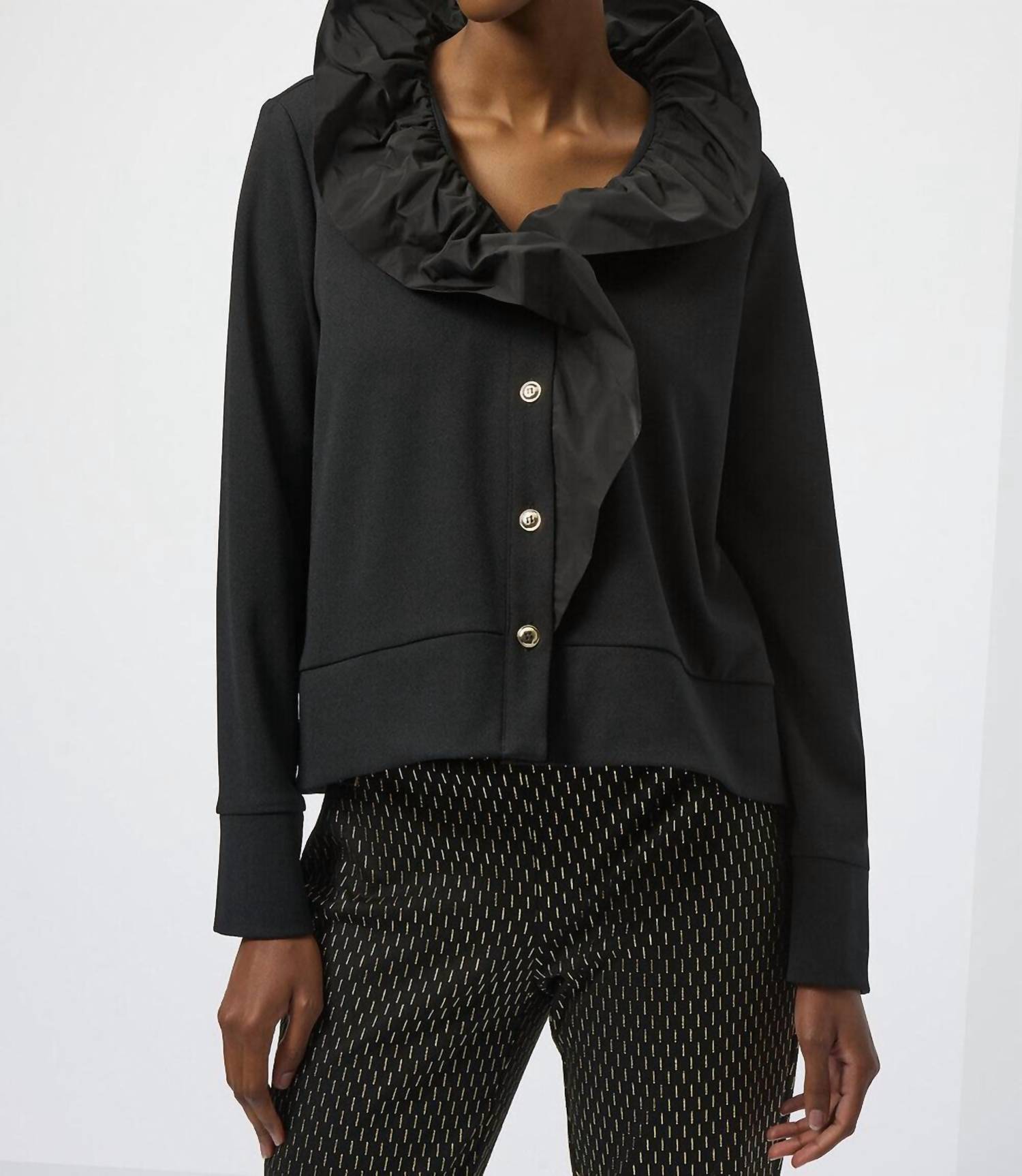 Joseph Ribkoff - Ruffled Long Sleeve Casual Shirt