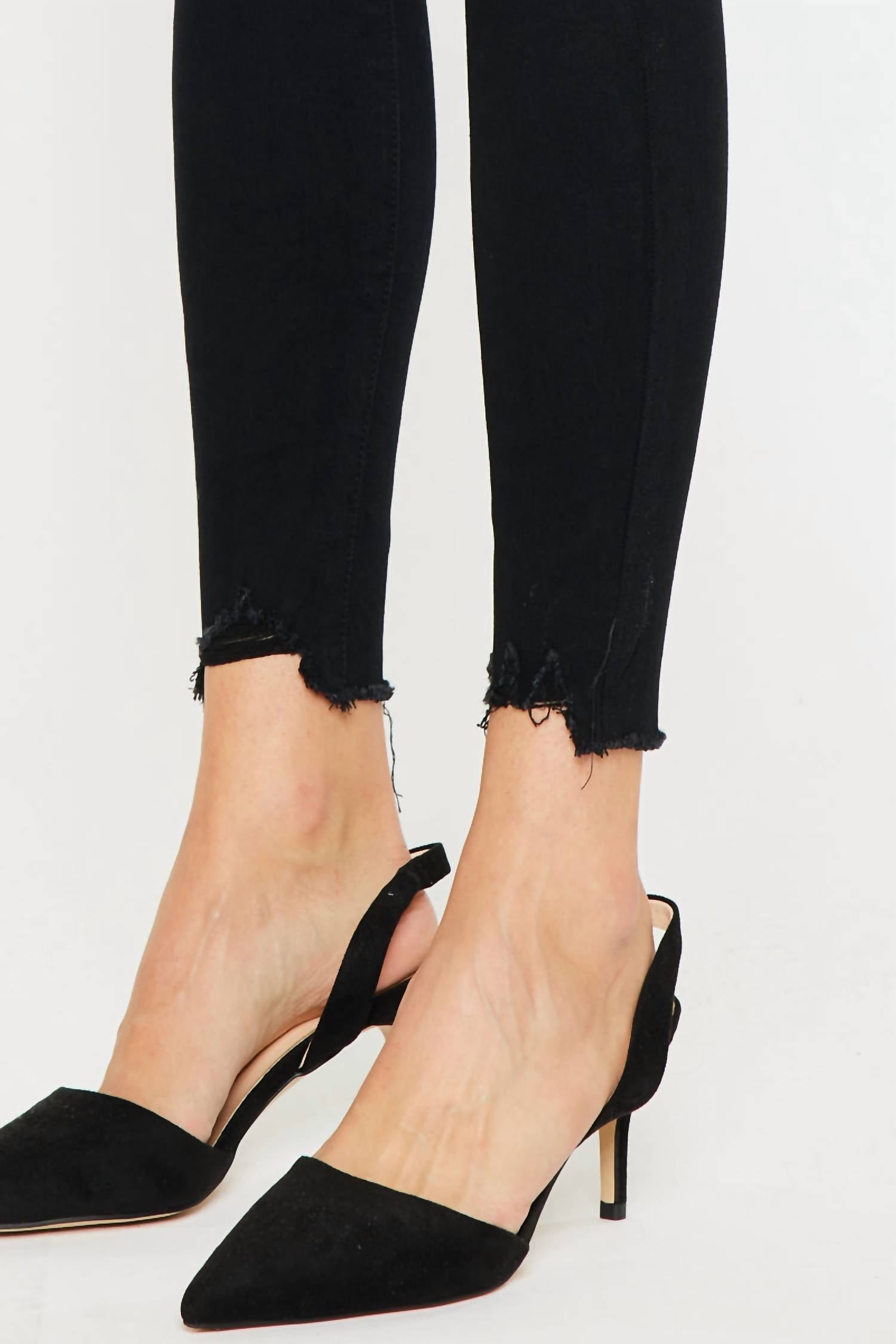 Kancan - High Rise Button Fly Distressed Super Skinny Jeans