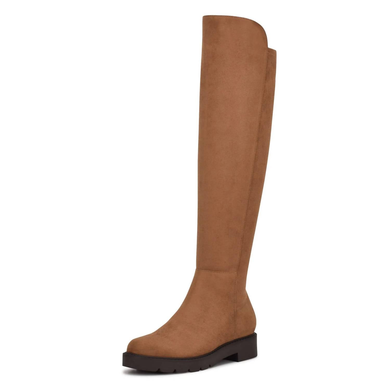 Nine West - Women's Tread2 Zipper Leather Round Toe Over The Knee Boots