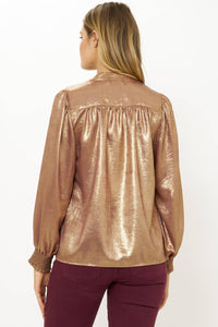 Oliphant - V-neck Pintuck Blouse