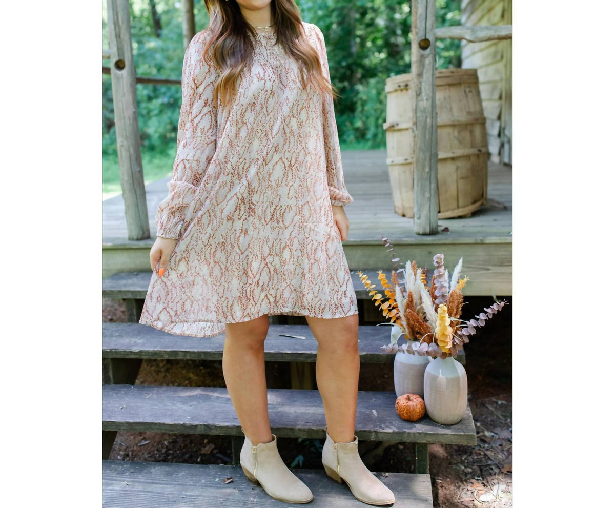 Mystree - Snakeskin Print Mini Dress