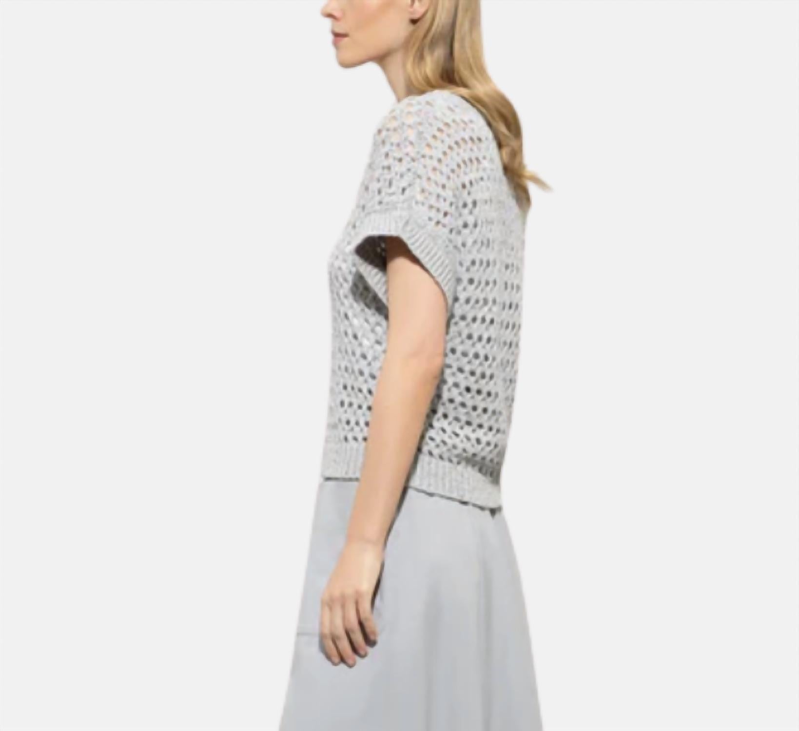 Luisa Cerano - Open Knit Short Sleeve Top