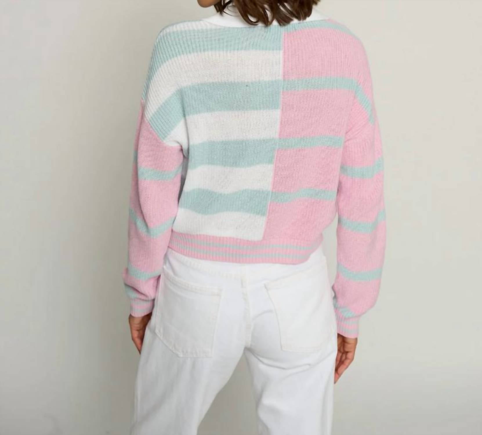 Central Park West - Colorblock Cropped Stripe Top