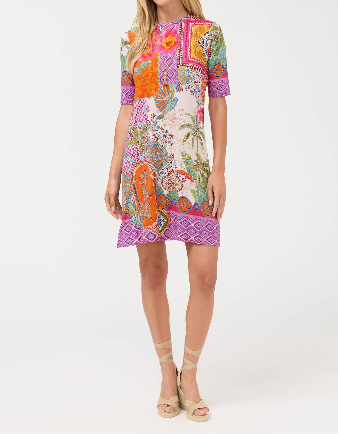 Johnny Was - JANIE FAVORITE ELBOW SLEEVE SWING DRESS