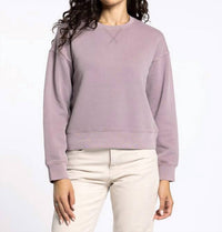 Thread & Supply Serenity Fleece Crew Neck Sweatshirt in dusty lavender - women's top