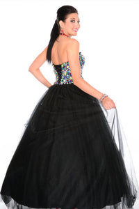 Precious Formals - High-contrast Beadwork Sparkling Ballgown