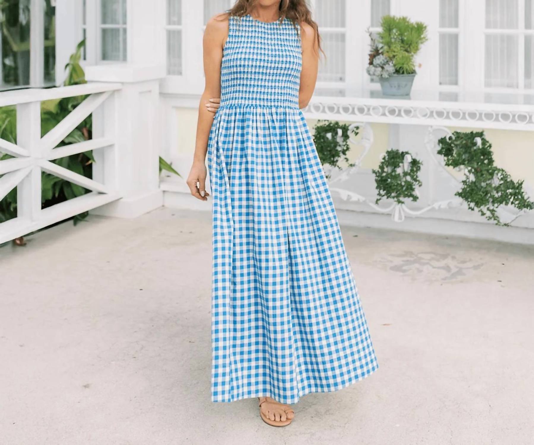 Sunshine Tienda - Women's Gingham Marine Dress