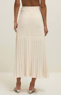 Z Supply Lexa Sweater Skirt in beige - women's skirt - detail view