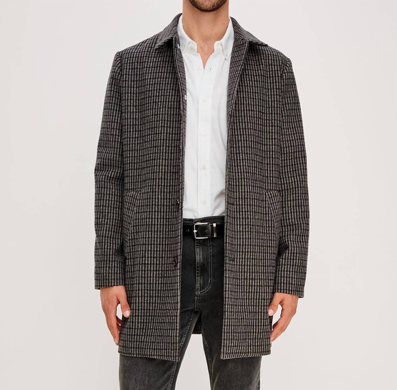 Rails Men's Hockney Coat in grey check plaid - men's jacket - view 5