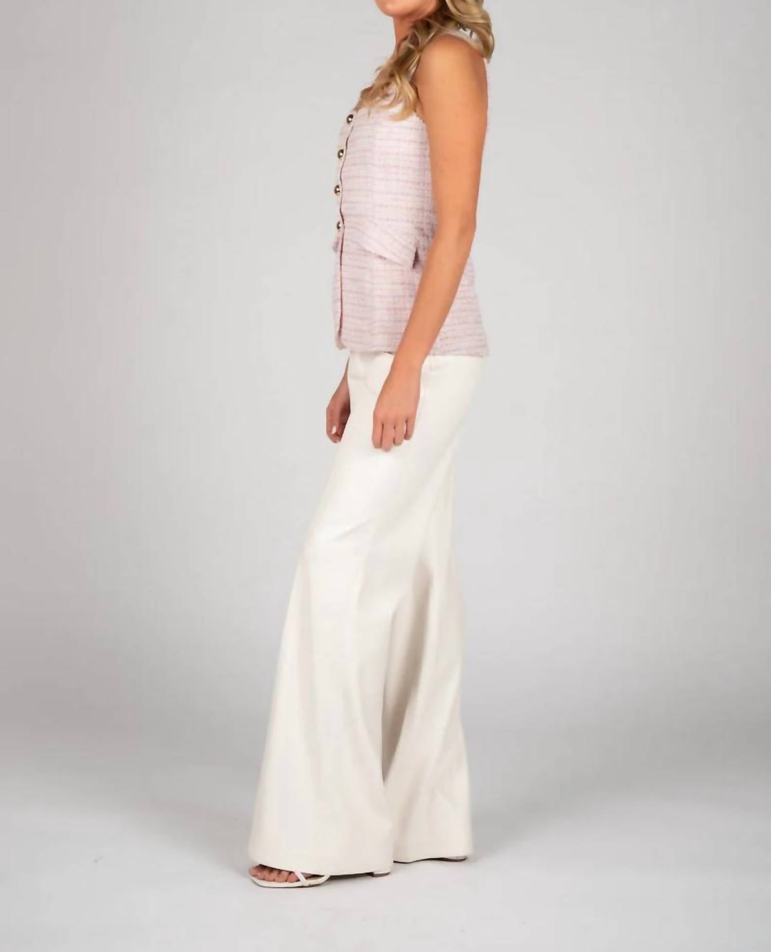 Sincerely Ours Women's Rio Faux Leather Pant in ivory - women's pants - alternate view