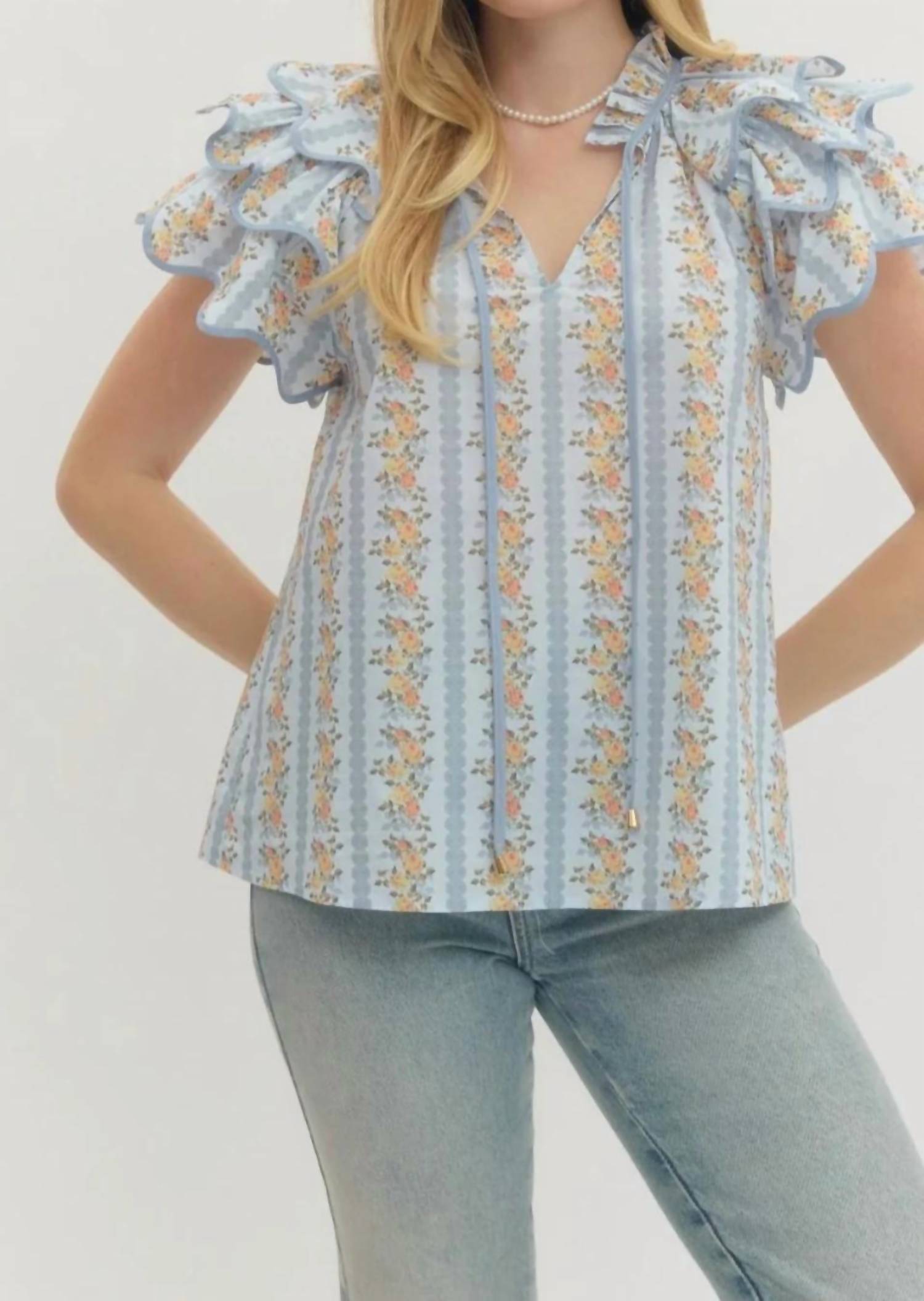 Entro - Floral Trellis Top