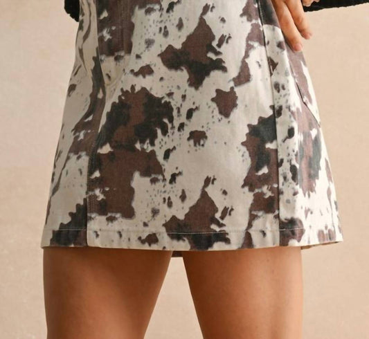 Miou Muse - Cow Print Skirt