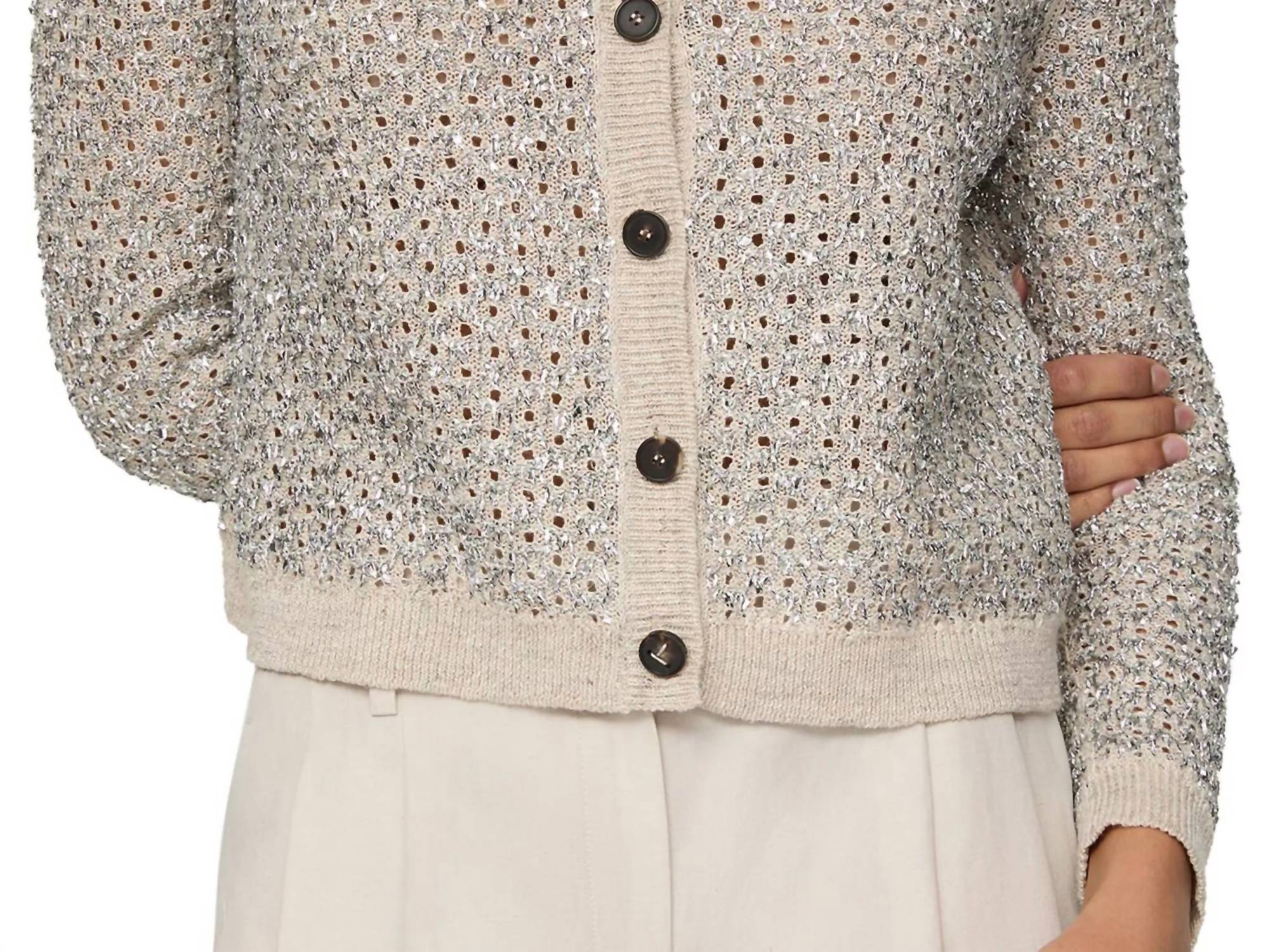 Lafayette 148 - Button Front Foil Cardigan