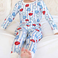 Caden Lane Sweet Like Candy Two Piece Pajama Set in blue - kids' sleepwear