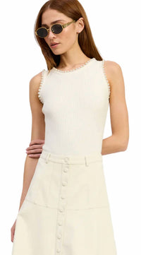 En Saison - Pearl Embellished Roza Knit Bodysuit