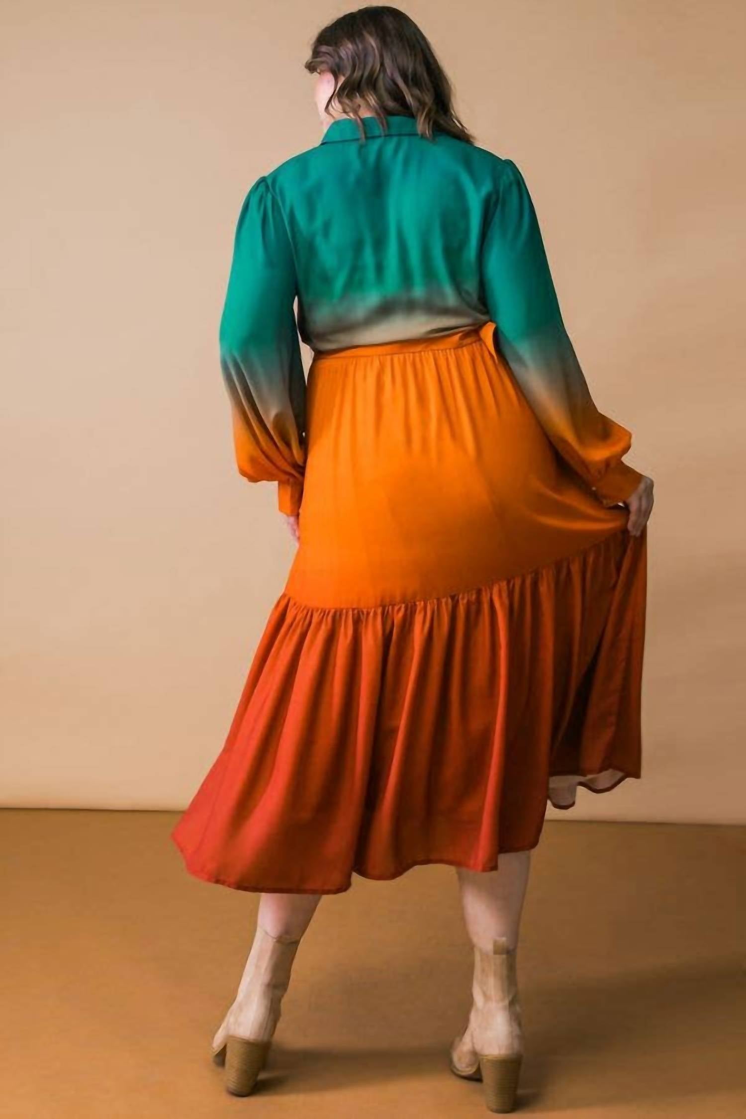 Flying Tomato - Printed Woven Midi Dress