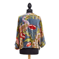 Two'S Company - Poppies & Peacocks Short Kimono