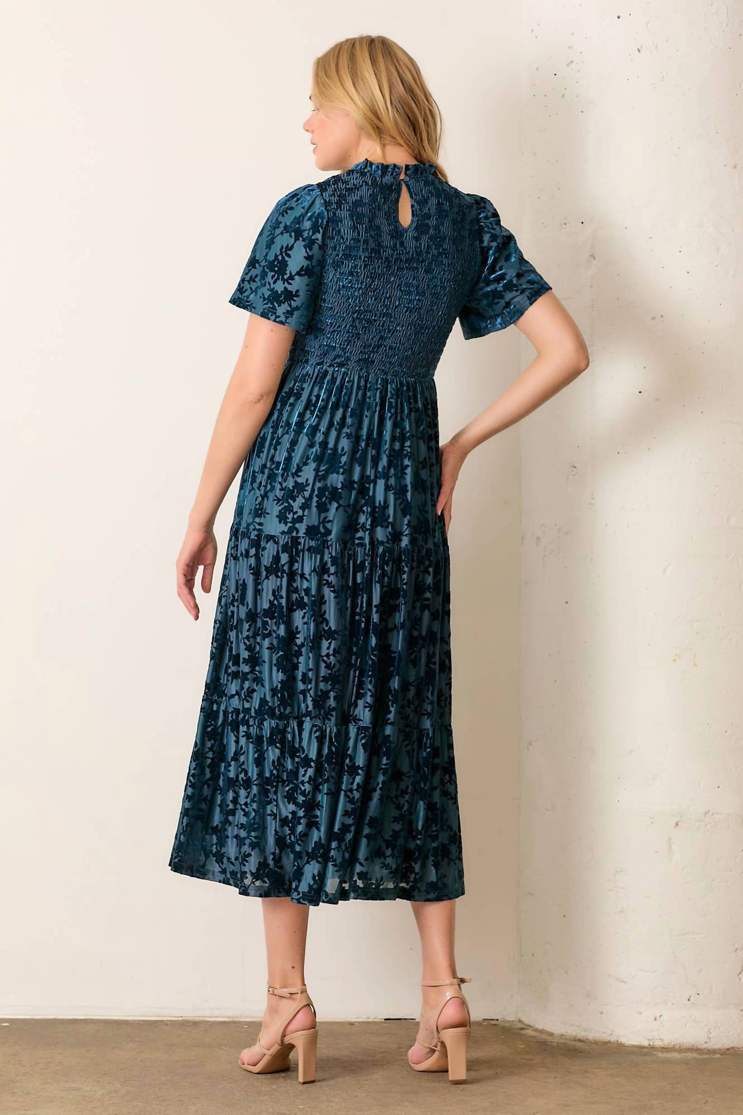 Polagram - Printed Velvet Dress -PLUS
