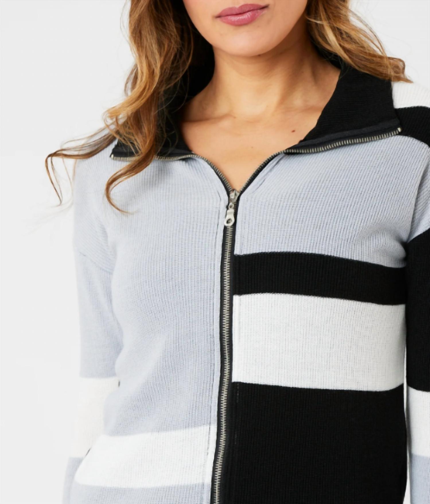 Angel Apparel - Color Block Zip Jacket