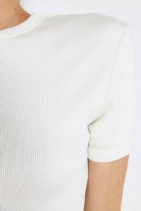 Meraki Rachel Ribbed Baby Tee in white - women's t-shirt - alternate view